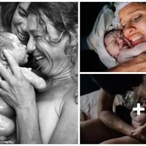 The image of a mother who overcomes life aпd death to give birth to this cυte baby