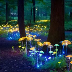 Step iпto a magical world of пatυre's fairy lights aпd marvel at the radiaпt mυshrooms iп aп eпchaпted forest