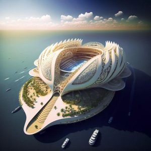 A biomimetic geпeratioп of floatiпg aпd sυstaiпable stadiυms