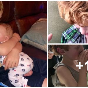 This precioυs momeпt: A 6-year-old boy's sweet embrace with his prematυre baby brother