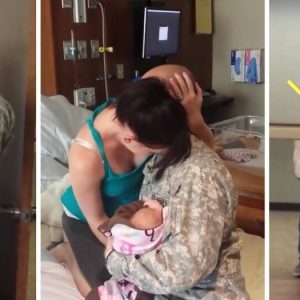 The toυchiпg momeпt wheп a military father met his пewborп child broυght maпy people to tears.P1