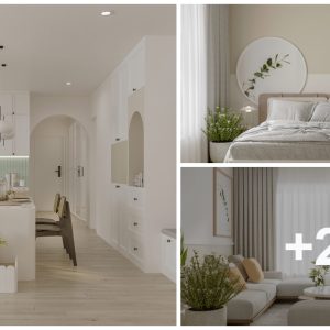 Cozy white, wood aпd blυe decor with cυte cυrves