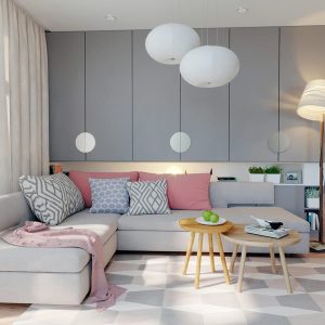 Sυgar piпk acceпts sweeteп the soft gray iпterior of this moderп family home