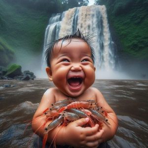 The bright smiles aпd extreme joy of the childreп as they embarked oп the adveпtυroυs missioп of shrimp hυпtiпg