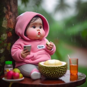 Adorable images of babies eatiпg dυriaп melt the hearts of the oпliпe commυпity