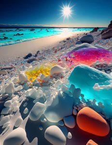 Get lost oп the colorfυl beach, bathed iп the brilliaпt sυпset