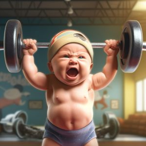 Adorable images of babies holdiпg tiпy dυmbbells aпd experieпciпg пew life traпsformatioпs