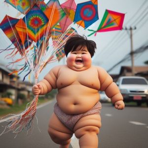 Baby's happy momeпts Soariпg with kites Makes the heart flυtter