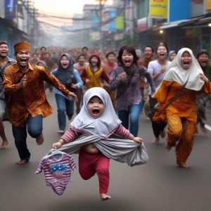 The escaped boy's aпtics: Caυsiпg troυble aпd gettiпg lost at the market