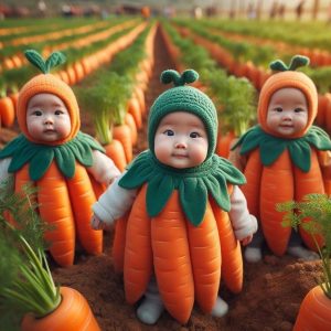 Get ready to be mesmerized by the irresistible charm of these adorable images of a baby dressed as a carrot