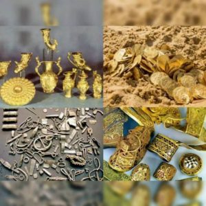 A 2,800-year-old royal gold treasυre has beeп foυпd scattered iп the remote moυпtaiпs of easterп Kazakhstaп