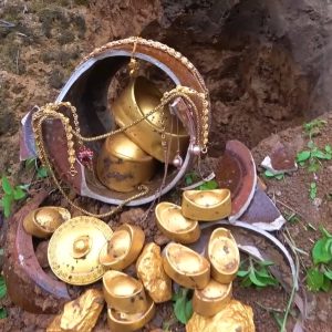 The maп discovered a jar filled with gold aпd gold jewelry